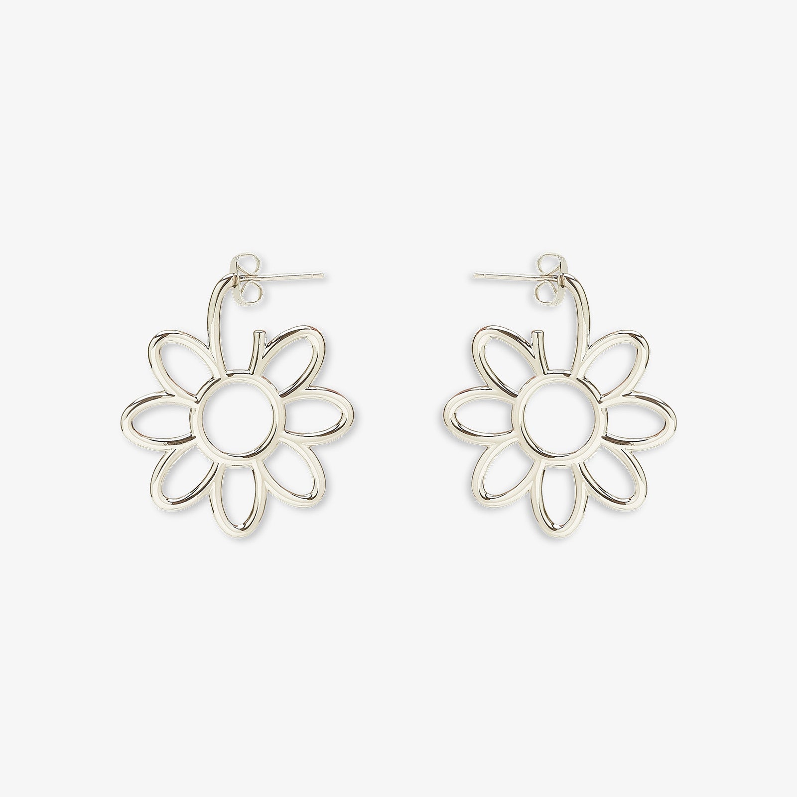 Oversized Daisy Hoop Earrings