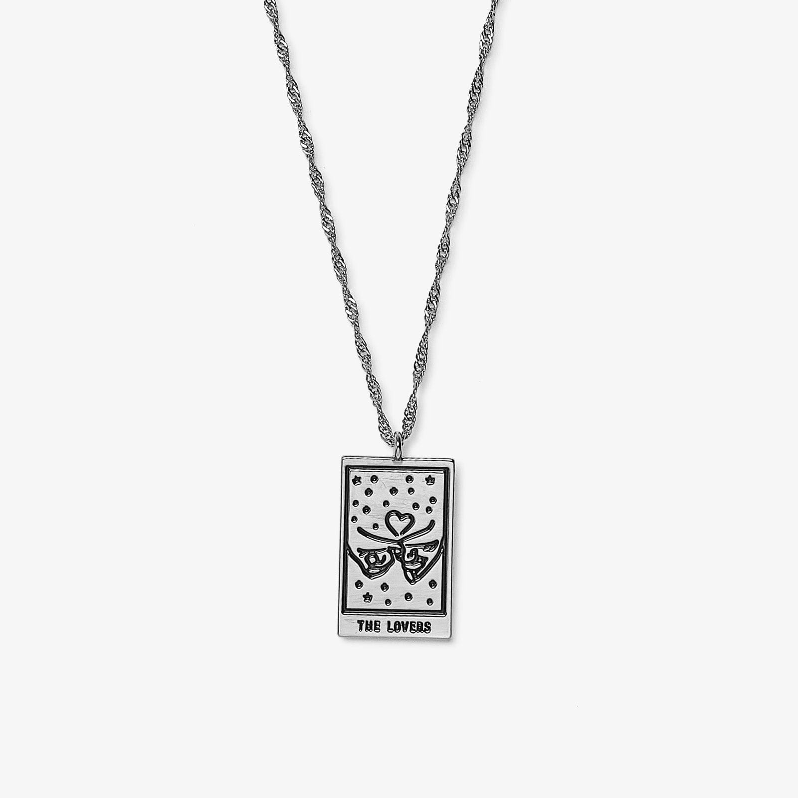 Silver Tarot Card Pendant Necklace