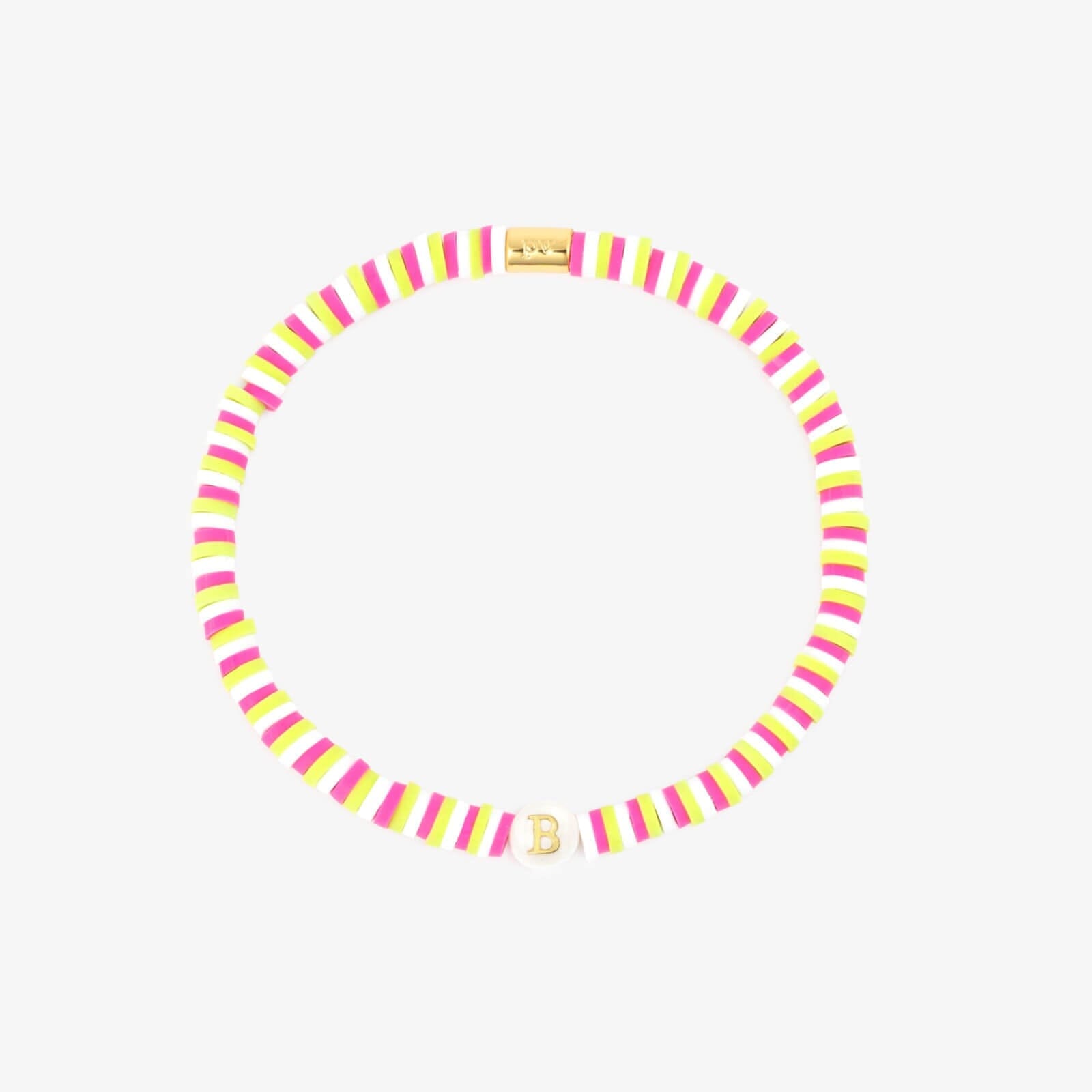 Raspberry Alphabet Stretch Bracelet