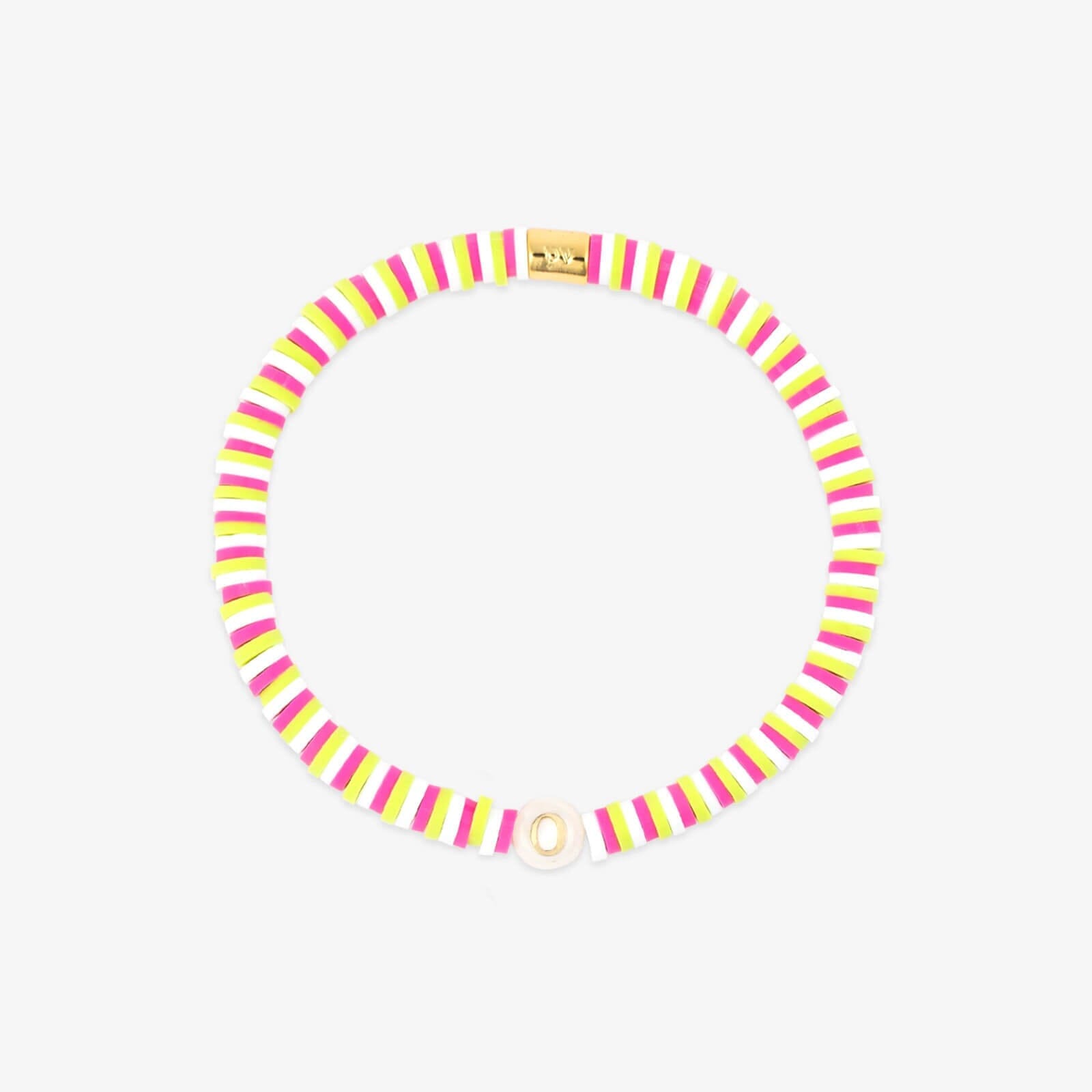 Raspberry Alphabet Stretch Bracelet